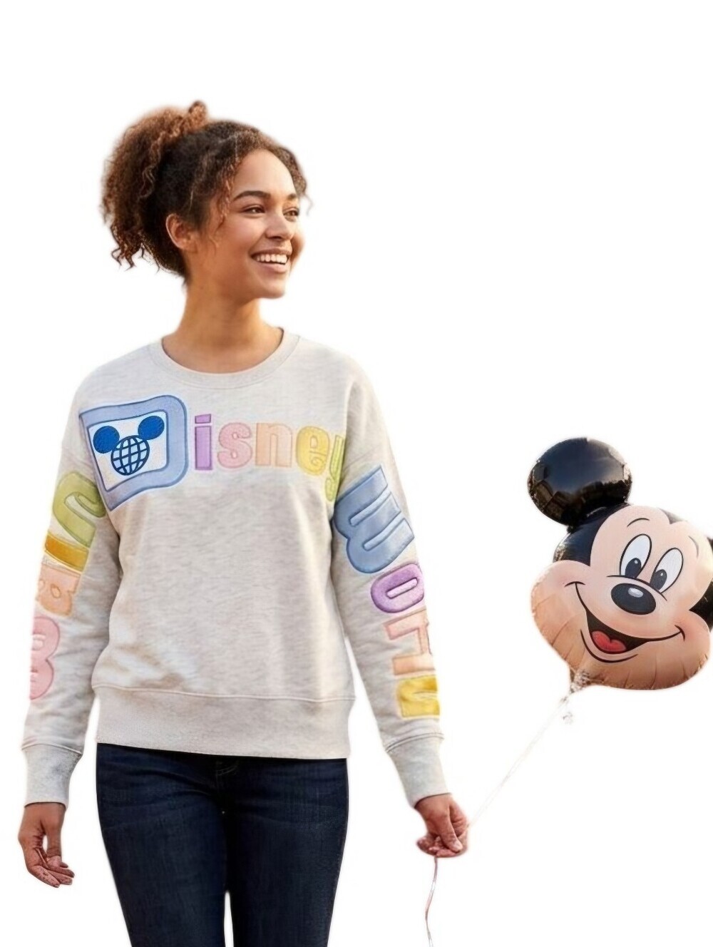 Disney Walt Disney World Pastel Color Satin Letter SpellOut Sweatshirt Size S